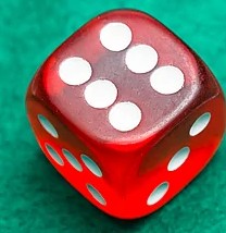 5 БОЛЬШИХ ИГРОВЫХ КУБИКОВ, КРАСНЫЕ