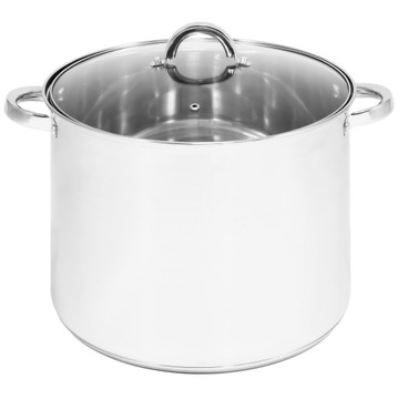 GARNEK STALOWY 15L STALOWY WYSOKI DUŻY NA INDUKCJE GAZ TRADYCYJNY 28CM