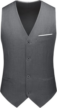 МУЖСКОЙ ТЕМНО-СЕРЫЙ КОСТЮМ KUDMOL С ЖИЛЕТОМ XL