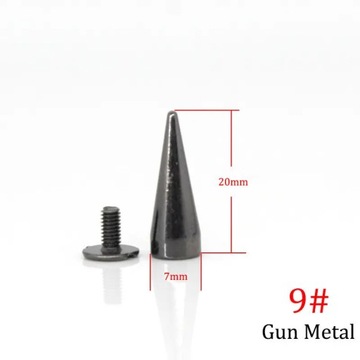 10pcs Solid Metal Screwback Cone Studs Bullet Spike Long Punk Rivets for