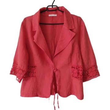 MADE IN ITALY Elegancki włoski żakiet marynarka ** 100% LEN