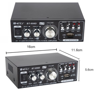 МИНИ-СТЕРЕОУСИЛИТЕЛЬ BLUETOOTH FM АВТОМОБИЛЬНОЕ РАДИО ЦИФРОВОЕ АУДИО BT-698D
