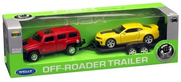 WELLY AUTO LAWETA HUMMER + CHEVROLET CAMARO ZL1