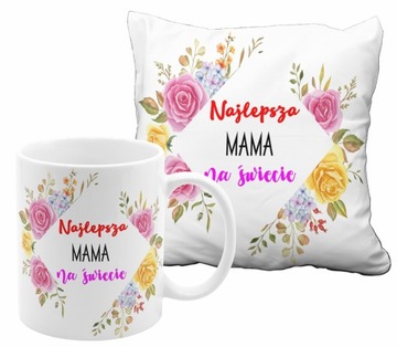 ZESTAW NA DZIEŃ MATKI PREZENT KUBEK PODUSZKA