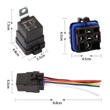 ЖГУТ РЕЛЕ ГЕРМЕТИЧНЫЙ ОСНОВАНИЕ 5-КОНТАКТНАЯ РОЗЕТКА 3 ШТ. 12 В 40 А