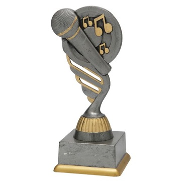 Statuetka MUZYKA nagroda MIKROFON konkurs NUTKA turniej 16 cm + NADRUK P4