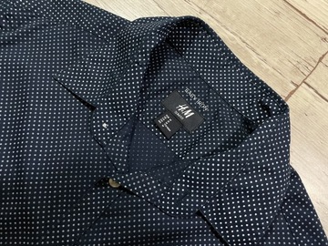 H&M SLIM FIT EASY IRON Koszula Męska w GROSZKI M