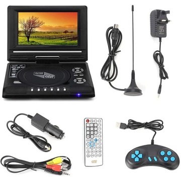ПОРТАТИВНЫЙ АВТОМОБИЛЬНЫЙ DVD-ПЛЕЕР USB 7,8 ДЮЙМОВ 16:9 TFT ТВ/FM 800 мАч
