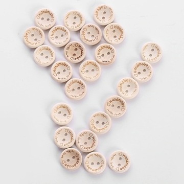 Guzik drewniany Handmade with love 20mm, 2cm Eko