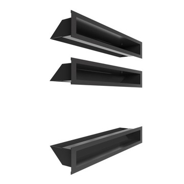 Kratka Kominkowa Luft 90x600 Czarna 3 szt Komplet