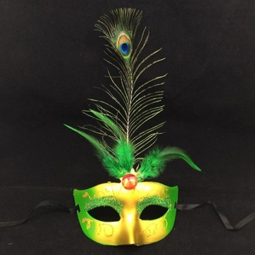 10 sztuk Mardi Gras maski pióra dla dorosłych męż