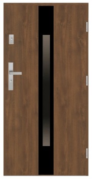 Drzwi zewnętrzne 68mm GI28 BLACK ORZECH 90 PRAWE