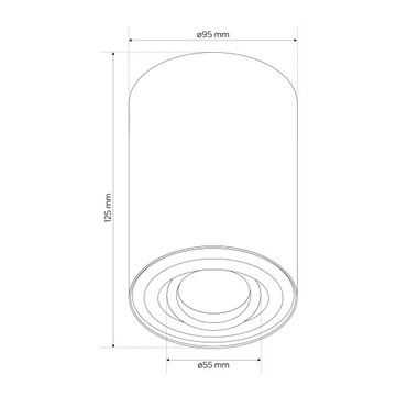 НАВЕРХНОСТНАЯ СВЕТОВАЯ СПИЧКА ЦИЛИНДР ПОДВИЖНАЯ СВЕТОДИОДНАЯ ТРУБКА GU10 ЧЕРНАЯ EDO