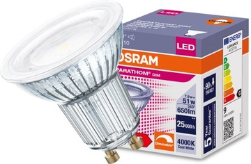 Żarówka LED GU10 7,9W 4000K 120° ŚCIEMNIALNA OSRAM