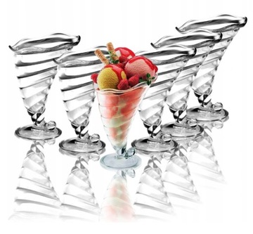 PUCHARKI DO LODÓW DESERÓW DUŻE ICE-CREAM 320ML 6SZT