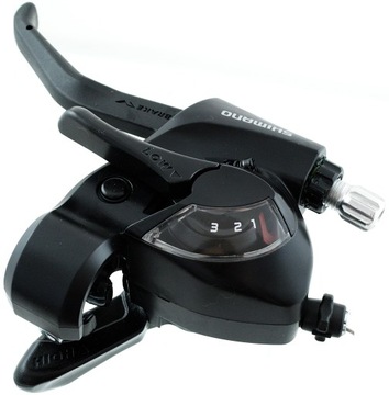 Klamkomanetki Shimano ST-EF41 Komplet 3x7 Czarne Zestaw Z Linkami