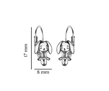 Kolczyki Srebrne Króliczki Dla Dziewczynki Angielskie Zapięcie Prezent