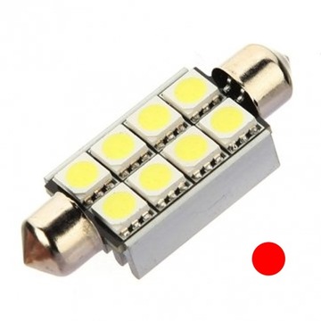 żarówka LED SV8.5 12V CANBUS 42mm C5W czerwona