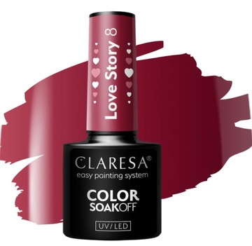 CLARESA LOVE STORY 8 LAKIER HYBRYDOWY CZERWONY