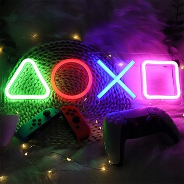 Неоновый ночник PS4, геймпад, светодиодные игровые символы