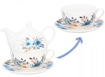 ФАРФОРОВЫЙ ЧАЙНИК С ЧАШКОЙ НАБОР ЧАЙНИКОВ 390МЛ
