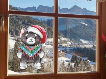 РОЖДЕСТВЕНСКИЙ МЕДВЕДЬ САНТА-МЕДВЕДЬ наклейка на окно