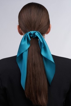 Gumka do włosów z chustą apaszką kokardą Scrunchie ozdoba do włosów