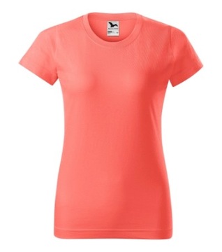 Damska koszulka BASIC134 Bawełna Single Jersey T-shirt roz. 2XL coral
