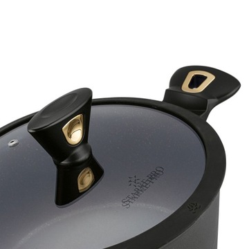 3+2 Набор горшков, набор INDUCTION POTS, гранит FLOWERS, Dark GOLD PRO