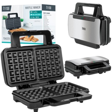 Gofrownica 2 duże gofry DUŻA MOC 1000W STAL TEESA
