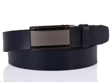 SKÓRZANY Pasek AUTOMAT garnitur jeans3,5cm 140 5XL