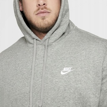 Bluza sportowa Nike Sportswear Club Hoodie szara haftowane logo rozmiar S