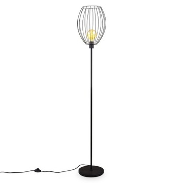 LAMPA PODŁOGOWA - CZARNA - RETRO - E27 - SALON