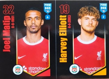 PANINI naklejki FIFA 365 2024 NAKLEJKA 76 a b LIVERPOOL MATIP ELLIOTT