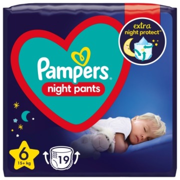 Трусики-підгузки на ніч Pampers Night Штани Maxi Розмір 6. 13-19 кг 19 шт.
