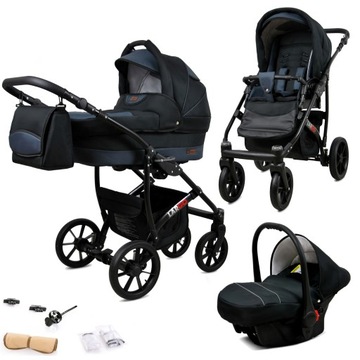 Wózek 3w1 dziecięcy spacerówka BabyLux Largo ALU
