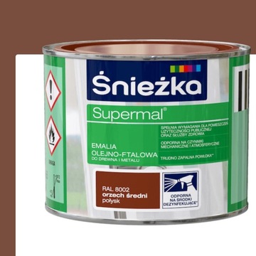 ŚNIEŻKA Supermal Emalia Olejno-ftalowa POŁYSK 200ml ORZECH ŚREDNI