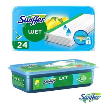 Wkłady do mopa Swiffer mokre ściereczki nawilżane 24 cytrynowe z Niemiec