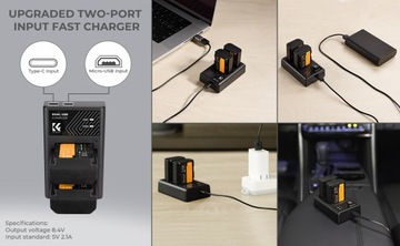 Зарядное устройство на 2 аккумулятора для Sony A7III A7R IV A9 A6600