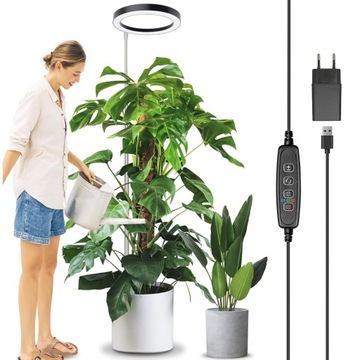 lampa LED uprawy roślin USB GROW doniczki 1000lm 800nm zmiana barwy 72 diod