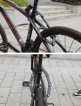 ВЕЛОСИПЕДНЫЙ ЗАМОК ДЛЯ ВЕЛОСИПЕДА, СКЛАДНОЙ КОМБИНИРОВАННЫЙ ЗАМОК, ЗАКАЛЕННАЯ СТАЛЬ