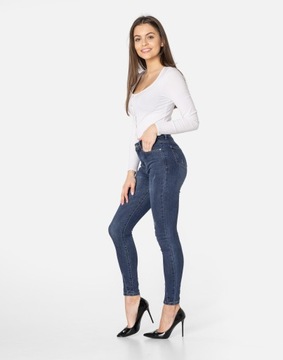 Spodnie Damskie Jeansy Rurki SUPER SLIM ze Streczem Wysoki Stan YC011 M