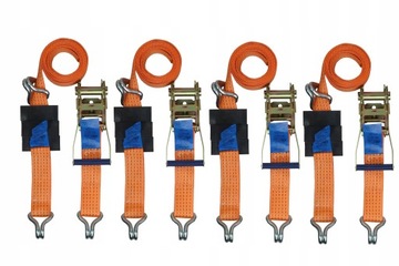 КОМПЛЕКТ — 4 ремня безопасности для эвакуатора с лодыжками — ORANGE TOW TRUCK 3-точечный ремень