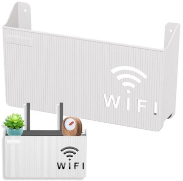UCHWYT ŚCIENNY PÓŁKA NAŚCIENNA NA ROUTER WIFI SWITCH BIAŁA