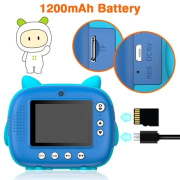 1080P Симпатичная детская камера мгновенного действия 12 МП Детская цифровая