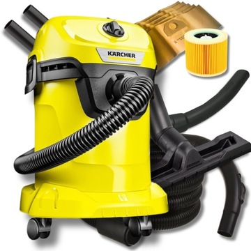 ПЫЛЕСОС KARCHER WD 3 БЕЗ МЕШКА НОВАЯ МОДЕЛЬ 1400 ВТ НАБОР