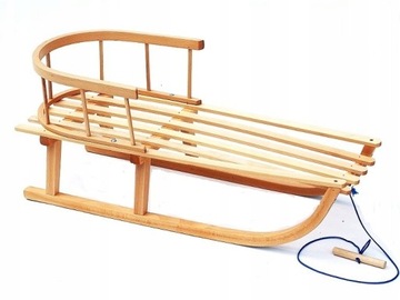 ДЕРЕВЯННЫЕ САНКИ со спинкой + спальник POLAR + толкатель + СЕРТИФИКАТ