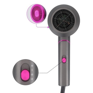 ФЕН 1800ВТ С ИОНИЗАЦИЕЙ ХОЛОДНОГО ВОЗДУХА + КОНЦЕНТРАТОР И ДИФФУЗОР