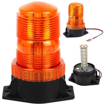 MOCNA LAMPA BŁYSKOWA OSTRZEGAWCZA STROBOSKOP 360° KOGUT 12V/24V 20W IP65