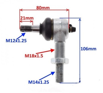 Zongshen ShIneray ATV 250 Zestaw sworzeń końcówka